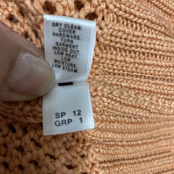 ST. John Women's Peach Double Breasted Cable Knit Long Sleeve Sweater Sz S - Picture 6 of 7